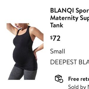 Blanqi sport support maternity tank black size small